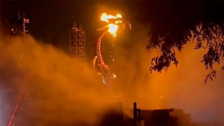 Dragon Catches Fire During Disneyland Show - Tmy Newspaper